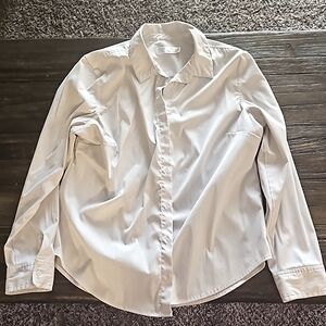 White button up long sleeve blouse XL